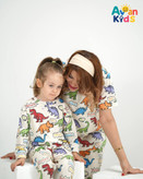 ست مادر و کودک پنبه یکرو ریلی طرح دایناسورها 🦖