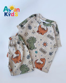 تیشرت و شلوارک پسرانه پنبه یکرو ریلی طرح داینو 🦖🦕