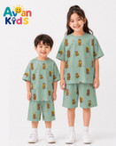 تیشرت و شلوارک اسپرت پنبه یکرو ریلی طرح تدی و جوجو 🧸🐥