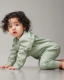 سرهمی نوزادی پنبه یکرو ریلی طرح دات سبز 🟢
