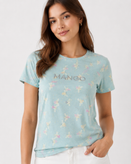 تیشرت زنانه نخ و پنبه وارداتی برند Mango ( سایز اسمال )