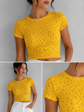 تیشرت کراپ کبریتی زنانه وارداتی از برند محبوب ZARA ( سایز ۲۸ ـ Medium )
