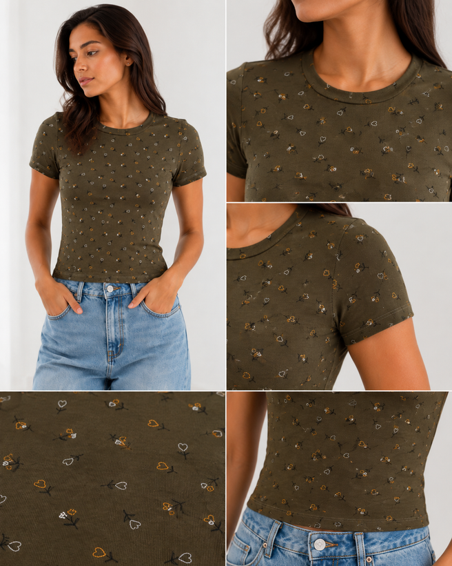 تیشرت کراپ کبریتی زنانه وارداتی از برند محبوب ZARA ( سایز ۲۸ ـ Medium )