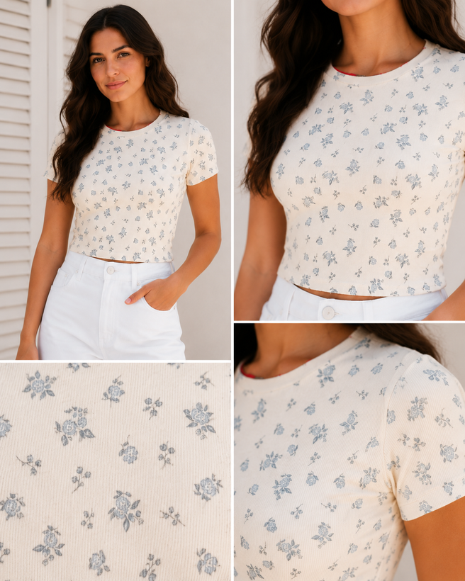تیشرت کراپ کبریتی زنانه وارداتی از برند محبوب ZARA ( سایز ۳۲ ـ XLarge )